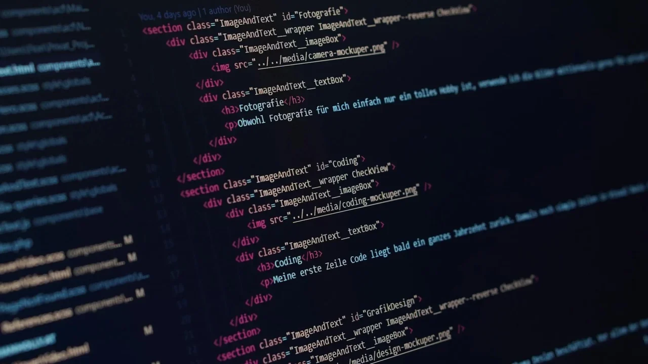 Professional Web Design Coding Screen
